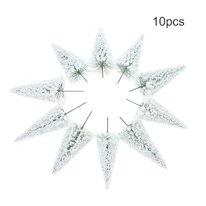 KKmoon 10pcs Mini Plastic Green Cedar Trees Scale Architectural Models Train Railways Landscape Scenery Layout Garden Decoration Tree Toys Scale: 1/75