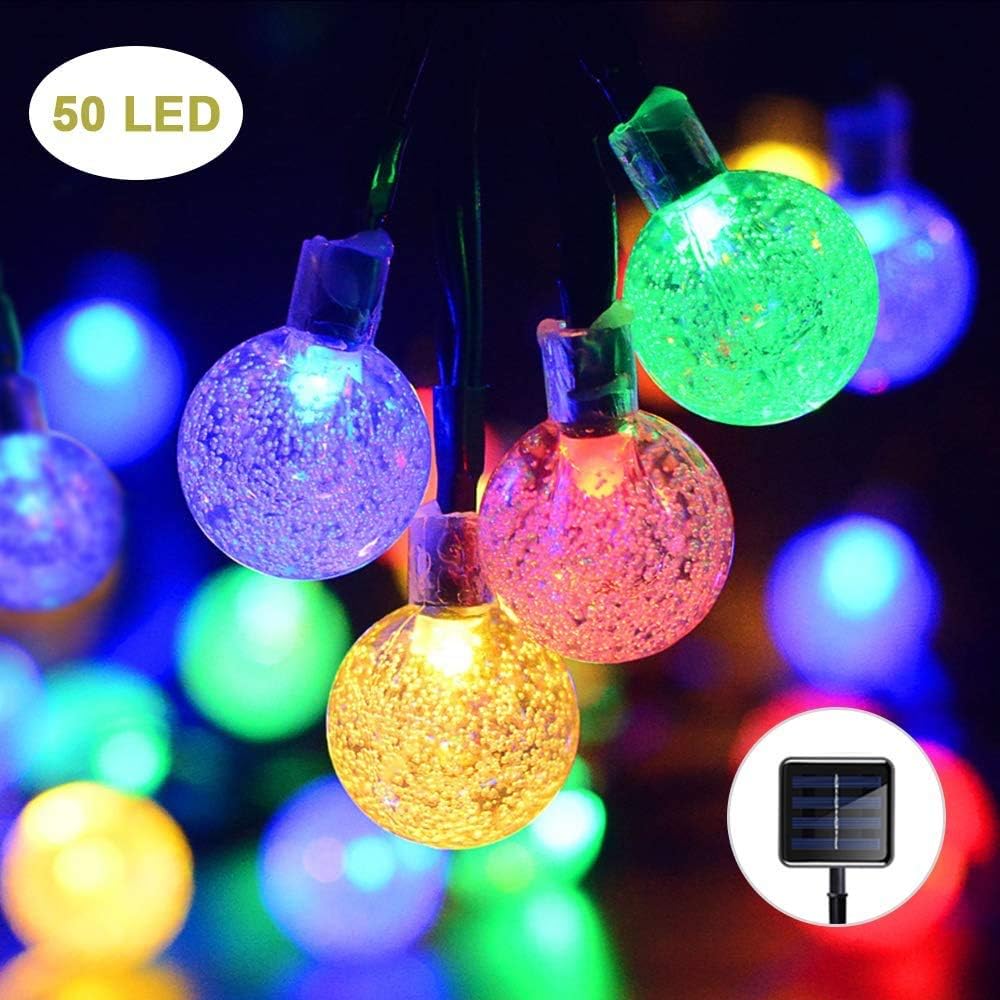 Solar Lights Garden, 50 LED Outdoor String Lights MultiColoured