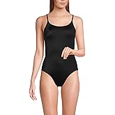 Lands' End Women's Chlorine Resistant Scoop Neck High Leg Tugless Tank Thin Strap One Piece Swimsuit Adjustable