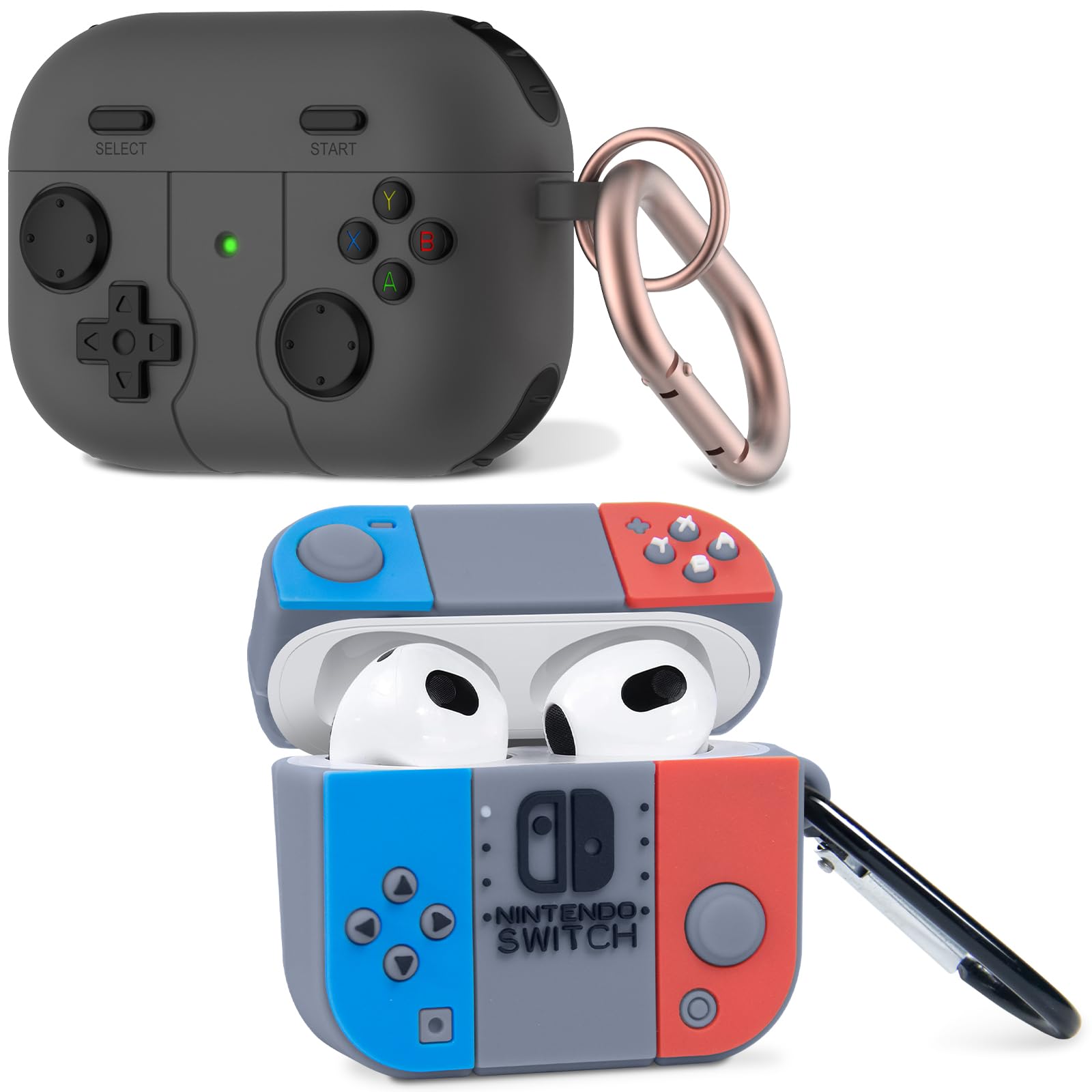 Photo 1 of 1 Pack for AirPods 3rd Generation Case, Game Console Design Fashion Cool AirPods 3 Case Cover with Keychain for Men Boys Soft Silicone Protective Cover Skin for Apple AirPod 3rd Generation 2021