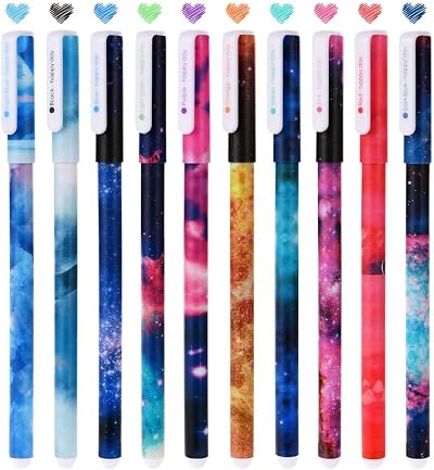 OFFCUP Cute Colour Pens 10pc Starry Sky Gel Pens 0.38mm Fine Point