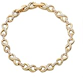 XUPING Gold Infinity Bracelet for Women 14k Gold Plated Tennis Bracelet Cubic Zirconia Rhinestone Dainty Jewelry Gift