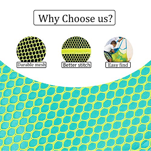 Yingyi Beach Mesh Tote Bag Beach Toys Organizer Storage Bags Sand Away Bag Beach Toy Tote Beach Toy Bag for Kids Mesh Beach Bag for Toys Beach Storage Pool Boat - Thumbnail 5