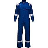 Portwest FR94 Bizflame Fire Resistant Coverall with FR Reflective Tape ASTM NFPA, Royal, Small