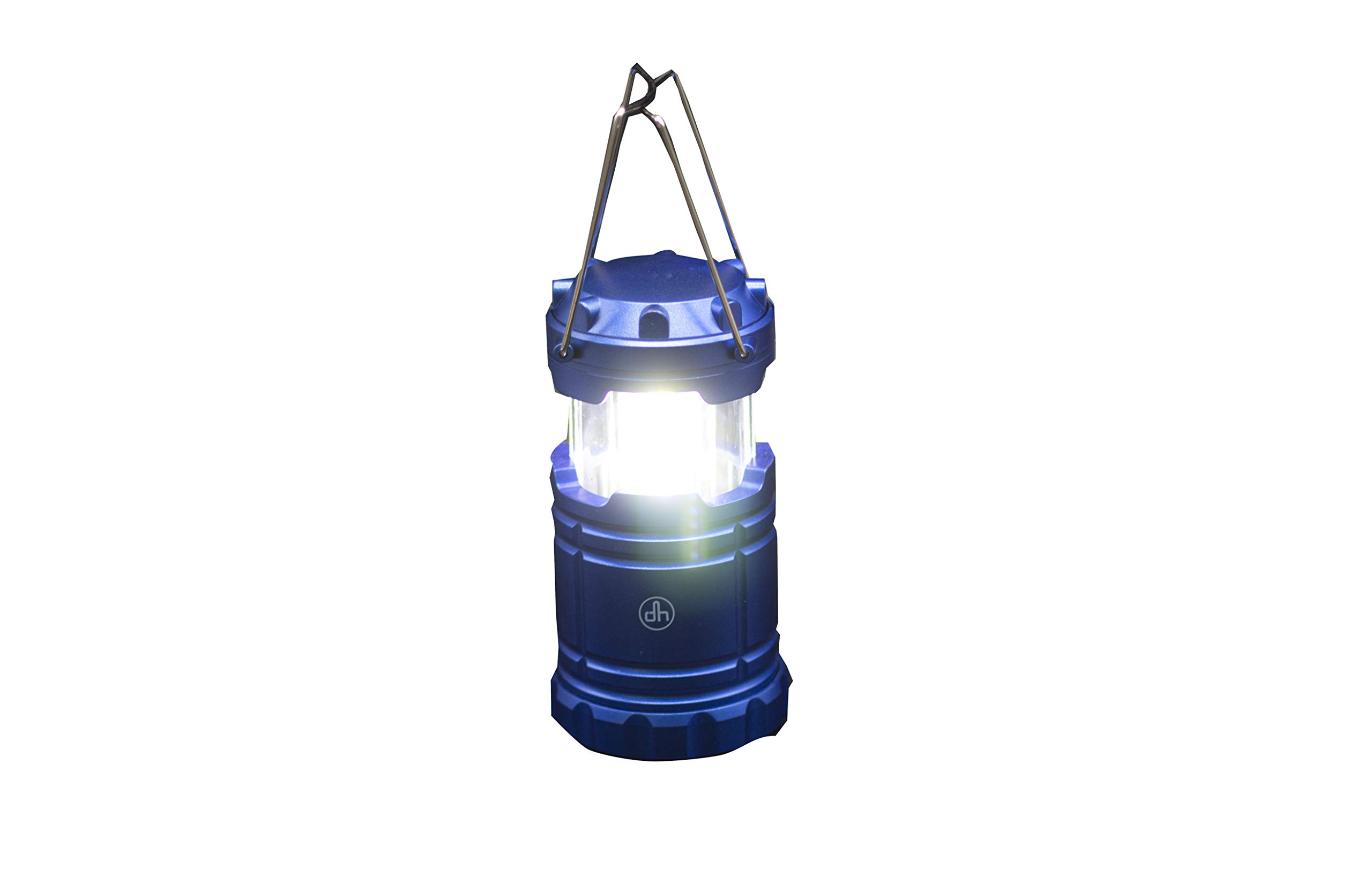 Blue LED Camping Lantern with Vertical Opening + AAA Batteries