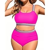 Daci Women Two Piece Plus Size Bikini - High Waisted Swimsuits Tummy Control Bathing Suits Swimwear 2025