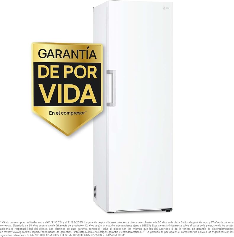 GLT51SWGSZ - Frigorífico de 1 Puerta, Linear Cooling, Sistema No Frost, Tecnología Magic Crisper, Multi Air Flow, Smart Diagnosis, Antihuellas, Clasificación E, Color Blanco
