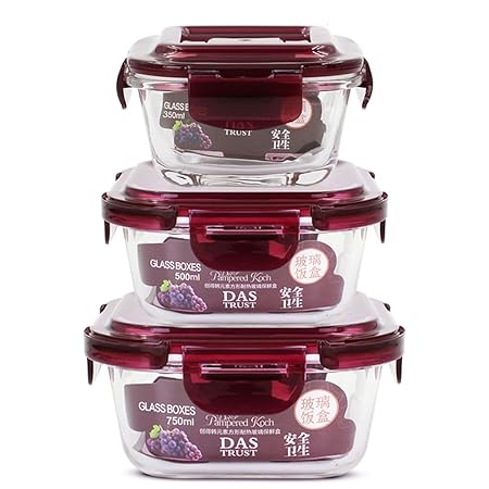 YHBH Contenedor de alimentos × 3 Aislamiento de vidrio de sílice ...