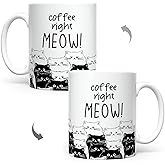 MQPPKJ Cat Coffee Mug - Coffee Right Meow - Gifts for Cat Lovers Women, Cats Mom, Birthday Gifts for Friends & Family - Ceramic Coffee Cup with Cats, Microwave & Dishwasher Safe