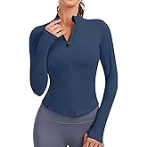 JoyGirl Running Jacket for Women Workout Jackets Zip Up Slim Fit Athletic Yoga Cropped Tops with Thumb Holes