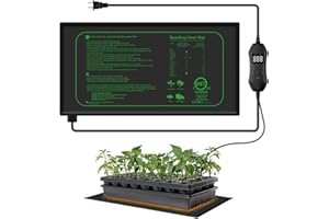GYTF Seedling Heat Mat with Digital Thermostat, 10" x 20.75" Waterproof Heating Pad for Hydroponic Germination Seed Starting, Adjustable Controller