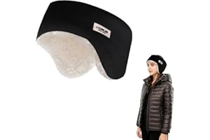 Elastic Winter Ear Muffs Headband – One Size Fits 52‑64 cm, Black Breathable Synthetic Fabric Ear Warmer – Lightweight, Moist
