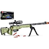 Reobrix Building Block Gun Set AWM Model Building Kit for Adults | 1245 PCS Collectible Military Gun Toy, Playable Assembly Sniper Rifle Model Kit, Gifts for Military Lovers and Boys 14+