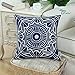 CaliTime Canvas Throw Pillow Cover Case for Couch Sofa Home Decoration Modern Compass Geometric 20 X 20 Inches Navy Blue
