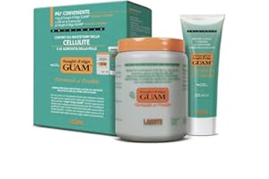 GUAM Seaweed Mud Convenience Economy Pack: Anti-cellulite Body Wrap 1KG + Strengthening Anti-cellulite Gel 250ml, Cellulite Remover Kit, Cellulite Treatment (Cold Mud + Cooling Gel)