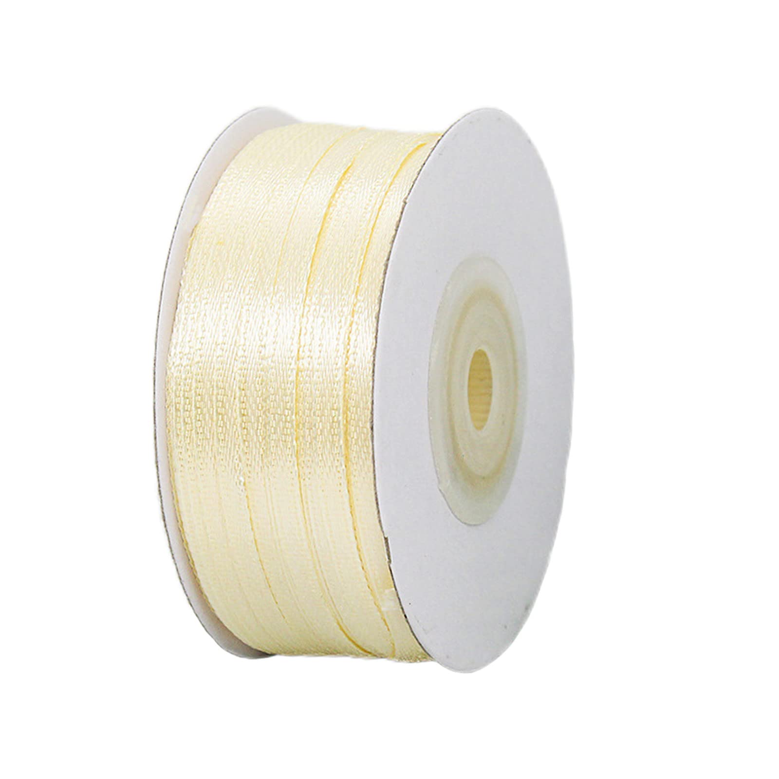 3mm Ivory Ribbon for Gift Wrapping,91m Fabric Thick Satin Ribbon White Bow for Gift Wrapping,Ribbons for Balloons,Crafting,Hair,Bouquets,Wedding, Car,Presents,Cake,Christmas Party Decorations