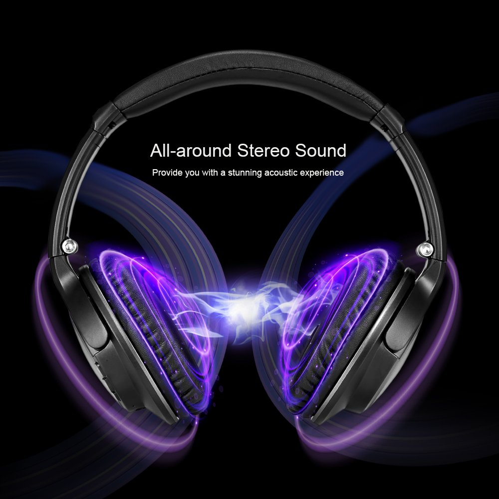 Foldable Bluetooth Headphones Over Ear Headphones HiFi Stereo Comfortable Wireless Headset with Deep Bass with Microphone Best Adjustable Headphones for Relax Travel Work for Cell Phones 12H Playtime