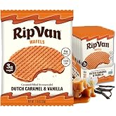 Rip Van Wafels Dutch Caramel &amp; Vanilla Stroopwafels, Healthy Snacks, Non-GMO, Low Calorie, Low Sugar (3g), Office Snacks, Keto Friendly, 12 Count