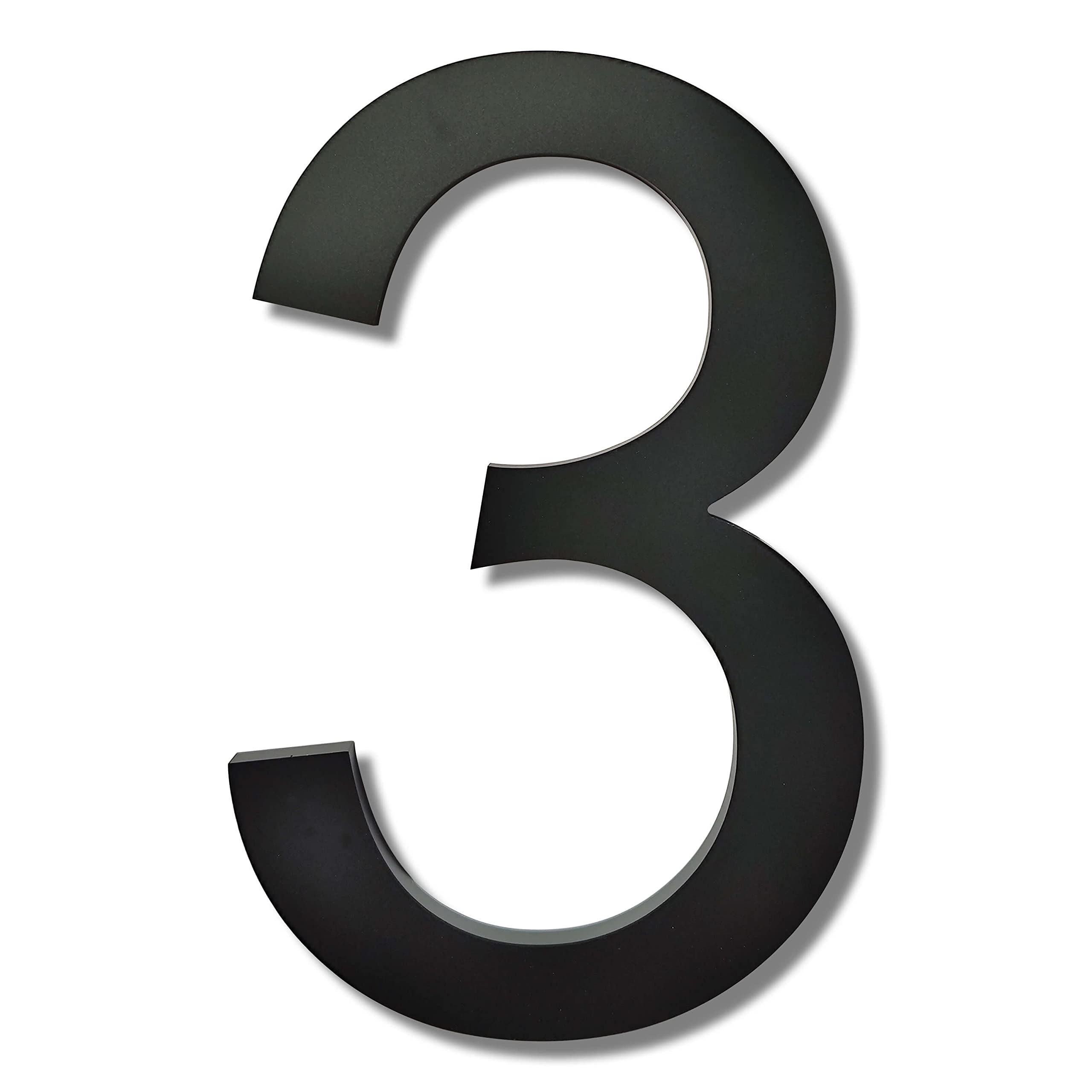 Ywonoby 8 Inch House Numbers for Outside-Large Modern 3D Floating Door Numbers-Weatherproof and Easy to install-Matte Black Acrylic Number (3)