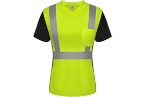 TCCFCCT Hi Vis Shirts for Women, Safety Shirt for Women Construction Work, Hi Vis Shirts for Women Driver and Night Running, Night Working,WP-Yellow-DX M