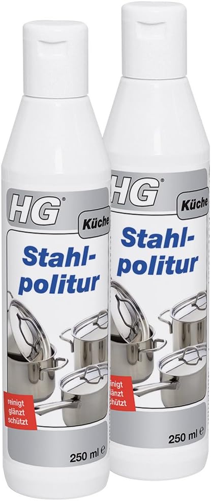 HG Steel Polish, 2 Pack (2 x 250 ml), 250 ml (Pack of 2)