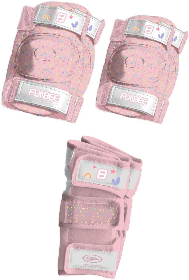 Funbee DARP-OFUN35 Pink/Purple Girl's Kid's Activities Wrist Guards/Elbow and Knee Pads Protection Set (X-Small/Small)