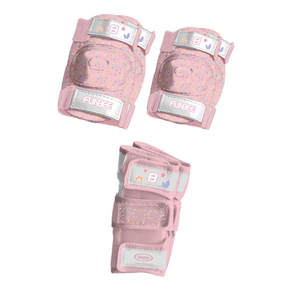 Funbee DARP-OFUN35 Pink/Purple Girl's Kid's Activities Wrist Guards/Elbow and Knee Pads Protection Set (X-Small/Small)