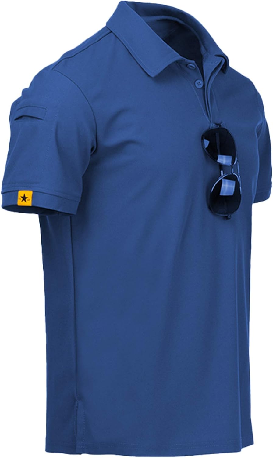 ZITY Mens Polo Shirt Cool Quick-Dry Sweat-Wicking Color Block Short Sleeve Sports Golf Tennis T-Shirt: Clothing