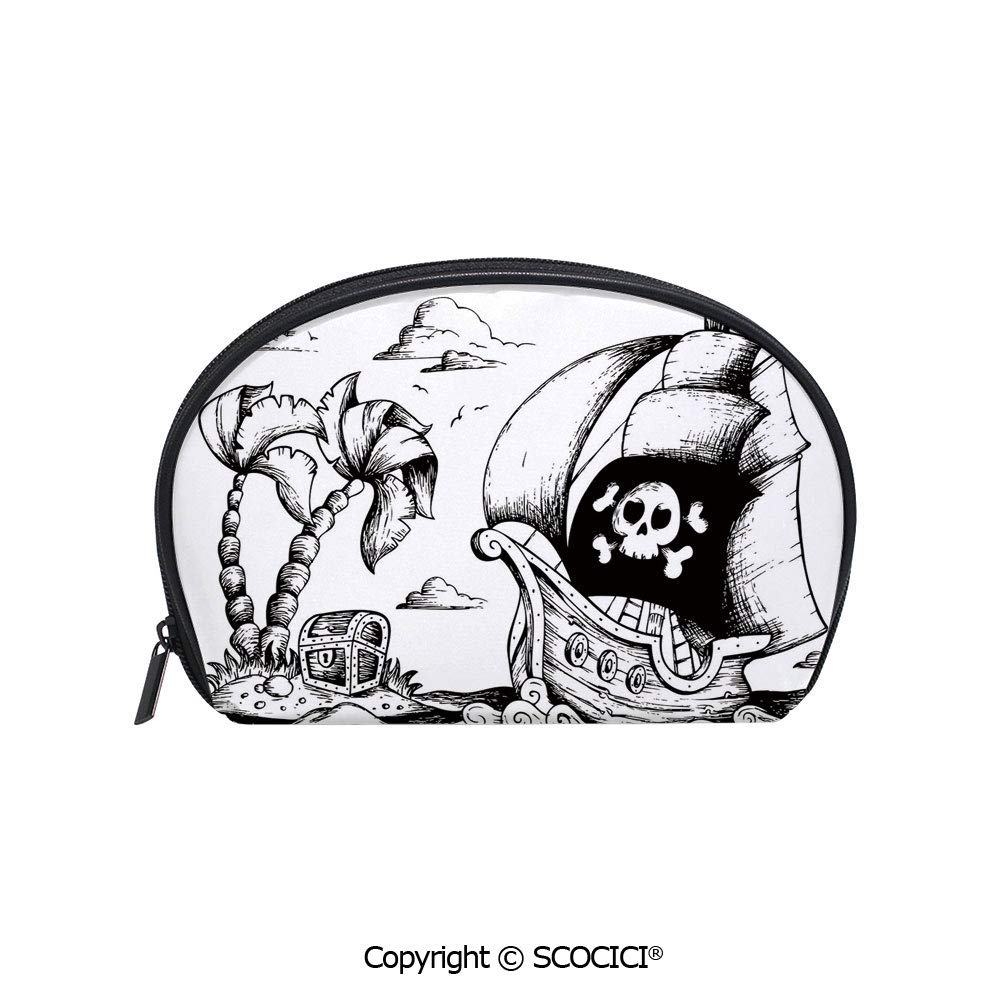 Buy Scocici Printed Small Size Storage Makeup Bag Drawing Of Palm