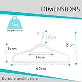 LIVEL 20 Non Slip Velvet Hangers Heavy Duty Black Felt 360 Degree Swivel Ivory view 2