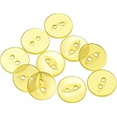 HARFINGTON 10pcs 20L Yellow Round Sewing Buttons 12.5mm 1/2" Resin 2-Hole Fish Eye Craft Replacement Button for Craft Pants Dress Skirt Clothing Fastener Buttons