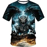 WHNBCW Traditional Dragon T-Shirt Funny Anime Graphic Tee Shirt
