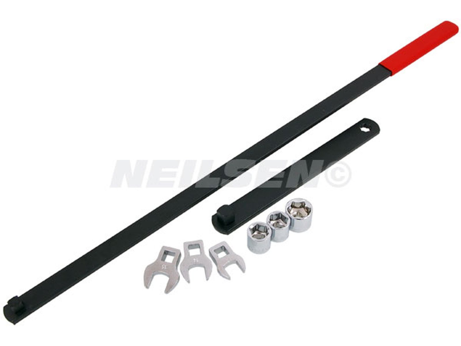 Neilsen CT1516 Timing Belt Tension Setting Tool Kit – 3/8in. Drive x 580mm Long with Crowfoot Wrenches & Sockets – Ideal for Serpentine Belt Tension Release in Tight Engine Compartments