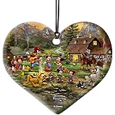 Thomas Kinkade Studios – Disney – Mickey and Minnie – Rocky Mountain Round-Up – Heart Shaped Hanging Acrylic Print Accessory – Officially Licensed Collectible ACPHEART884