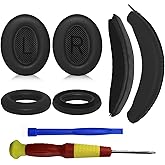 Adhiper Ear Pads Cushions + Headband + Silicone Earpads Cover +Headband Cover Protector Accessories Repair Kit for Bose QuietComfort 35 QC35, QC35 ii Over-Ear Headphones - Black