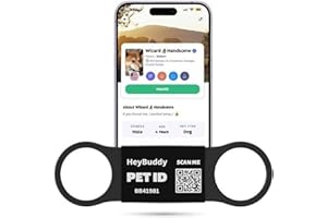 HeyBuddy® Slide Series - QR Code Smart Pet Tags for Dogs & Cats, Personalized Pet Tag Stores Multiple Information, Includes Passive Location Tracking, Real-Time Notification & Community Alerts