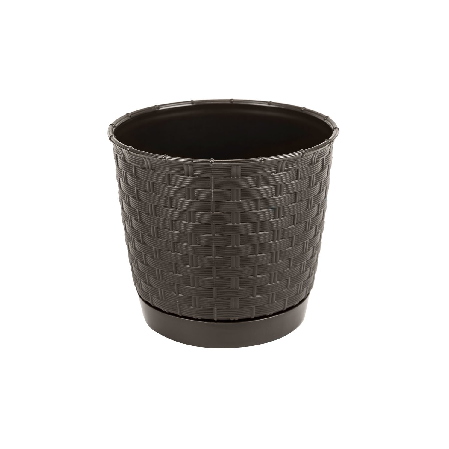 Prosper Plast DRLO165-440U 16.5 x 14.2 cm "Ratolla" Round Flowerpot - Dark Brown