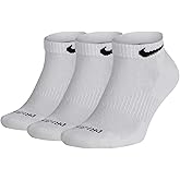 Nike Mens Everyday Max Cushion 3 Pair Low Cut Socks, XL 13-15 (White)