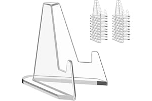 REASTAR Card Display Stand, 20 Pack Small Easel Stand, Acrylic Picture Holder Stands, for Challenge Coin Graded Card Sports Card Trading Card PSA Card Baseball Card (1.4 Inch Tall)