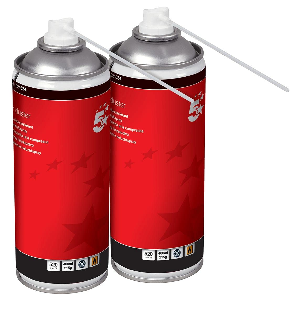 5 Star HFC Air Duster (Pack of 2), Red