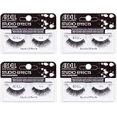 Ardell Studio Effects False Eyelashes 105 - Custom Layered Lashes for Dramatic Eye Look, Reusable Strip, 4 Pack