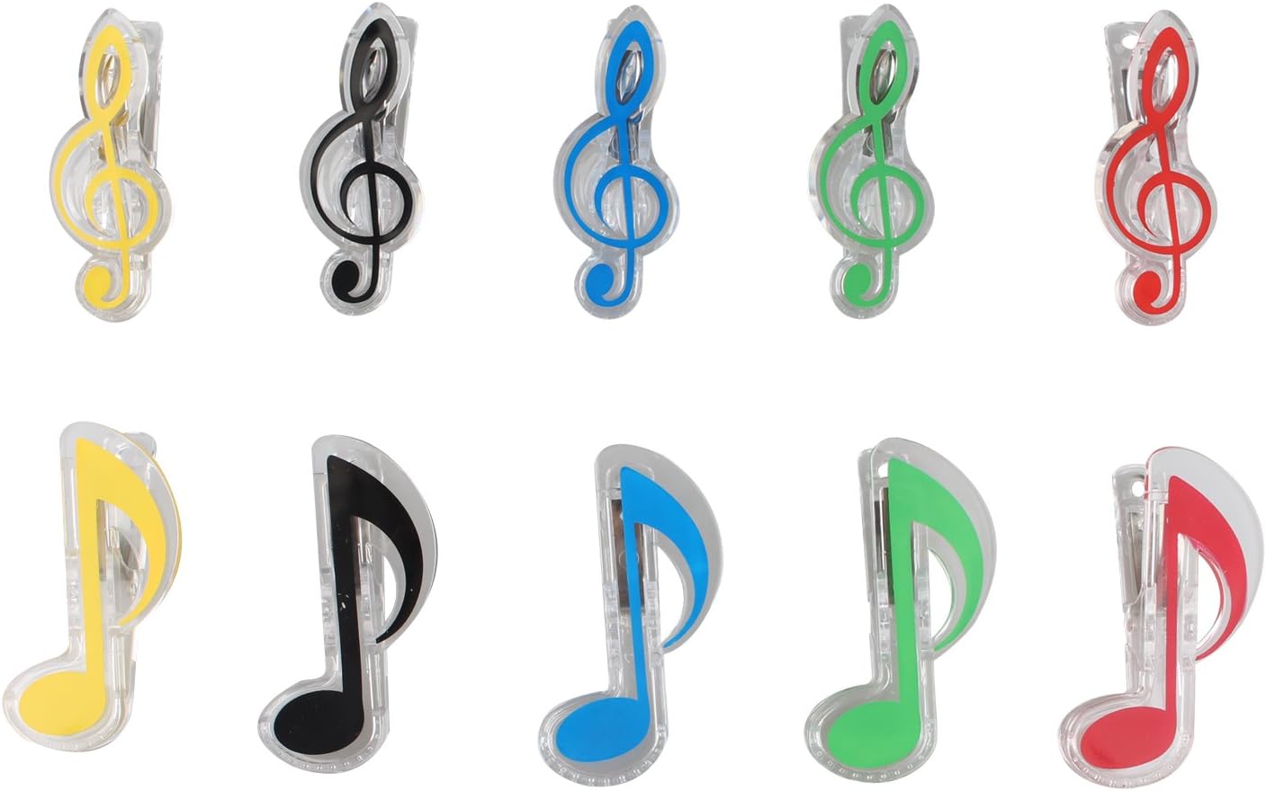 Futheda 10PCS Plastic Musical Note Clips Music Sheet Piano Book Page Food Bag Clips Quaver Clips Stage Music Practice Accessory