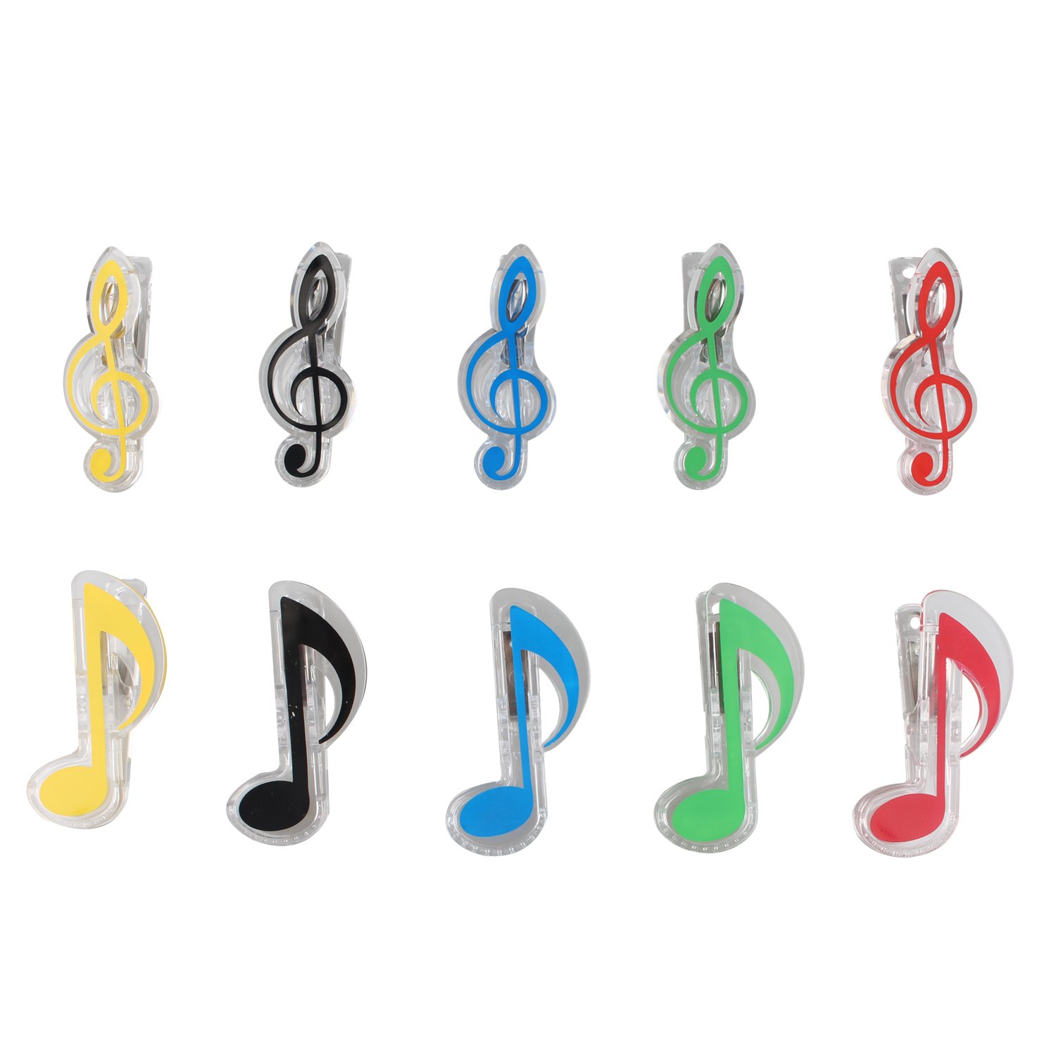 Futheda 10PCS Plastic Musical Note Clips Music Sheet Piano Book Page Food Bag Clips Quaver Clips Stage Music Practice Accessory