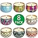 YCYH Scented Candles Gift Sets, Natural Soy Wax 2.5 Oz Unit Portable Travel Tin Perfect for Women Aromatherapy Anniversary - 8 Pack