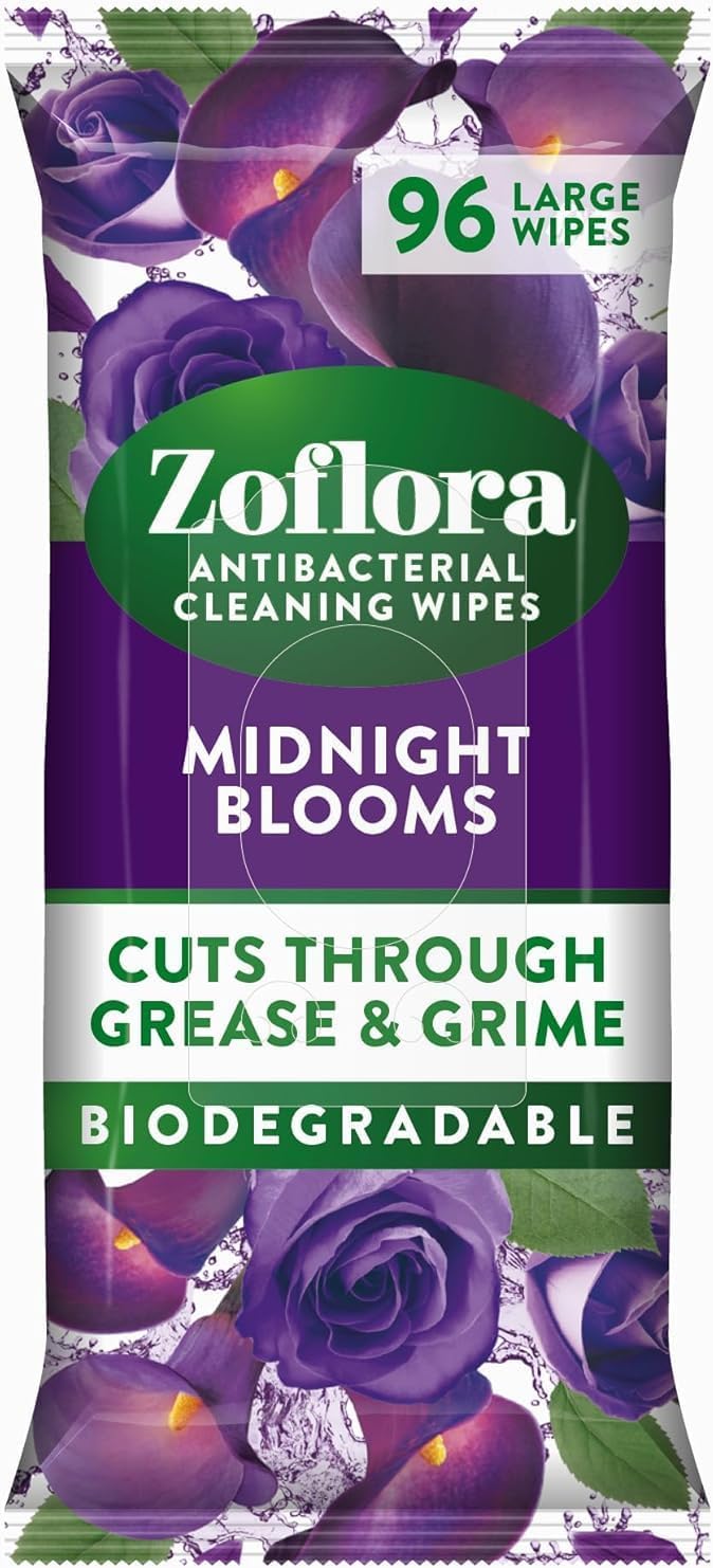 Zoflora 96 Antibacterial Multi-Surface Wipes Midnight Blooms Large Pack