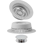 Shower Drain Hair Catcher, Bathtub Drain Cover Hair Trap Strainer Upgraded Protector with Silicone & Stainless Metal Designed for Pop-Up and Regular, Effective Without Slowing Drainage