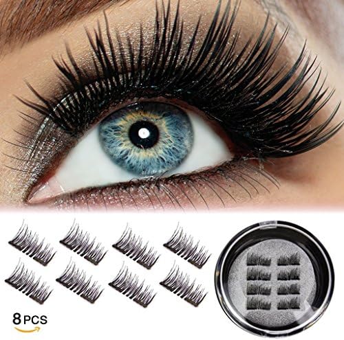 Half Eye Magnetic Eyelashes Ultra Thin No Glue Reusable Magnet Eyelases False Fake Eye Lashes Natural Looking 1 pair (8in1)