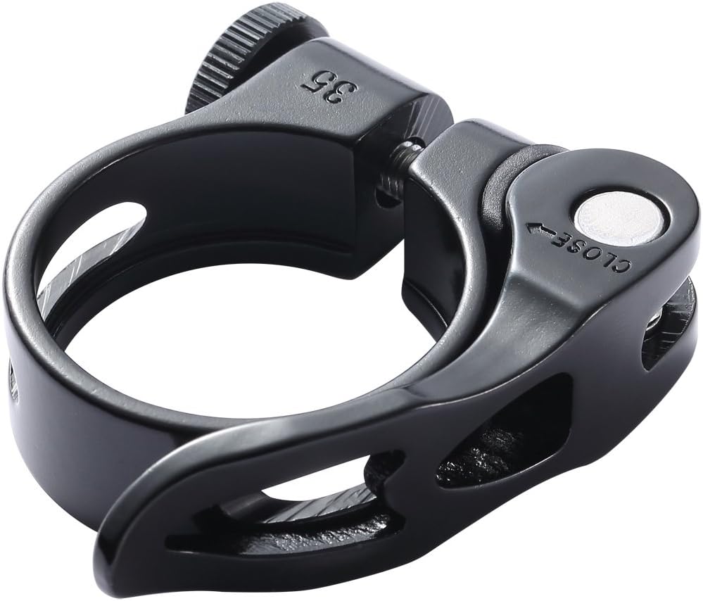 Quick Release Bicycle Seatpost Clamp,31.8mm 34.9mmBlack/Red/Blue