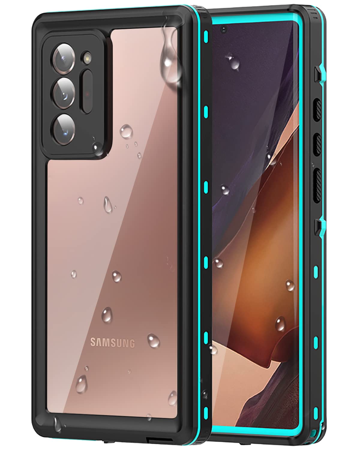 WIFORT for Samsung Galaxy Note 20 Ultra Waterproof Case Built-in Screen Protector Water Resistant Cover Protective Drop Protection Hard, Shockproof Full Body Case for Samsung Note 20 Ultra 5G, Teal
