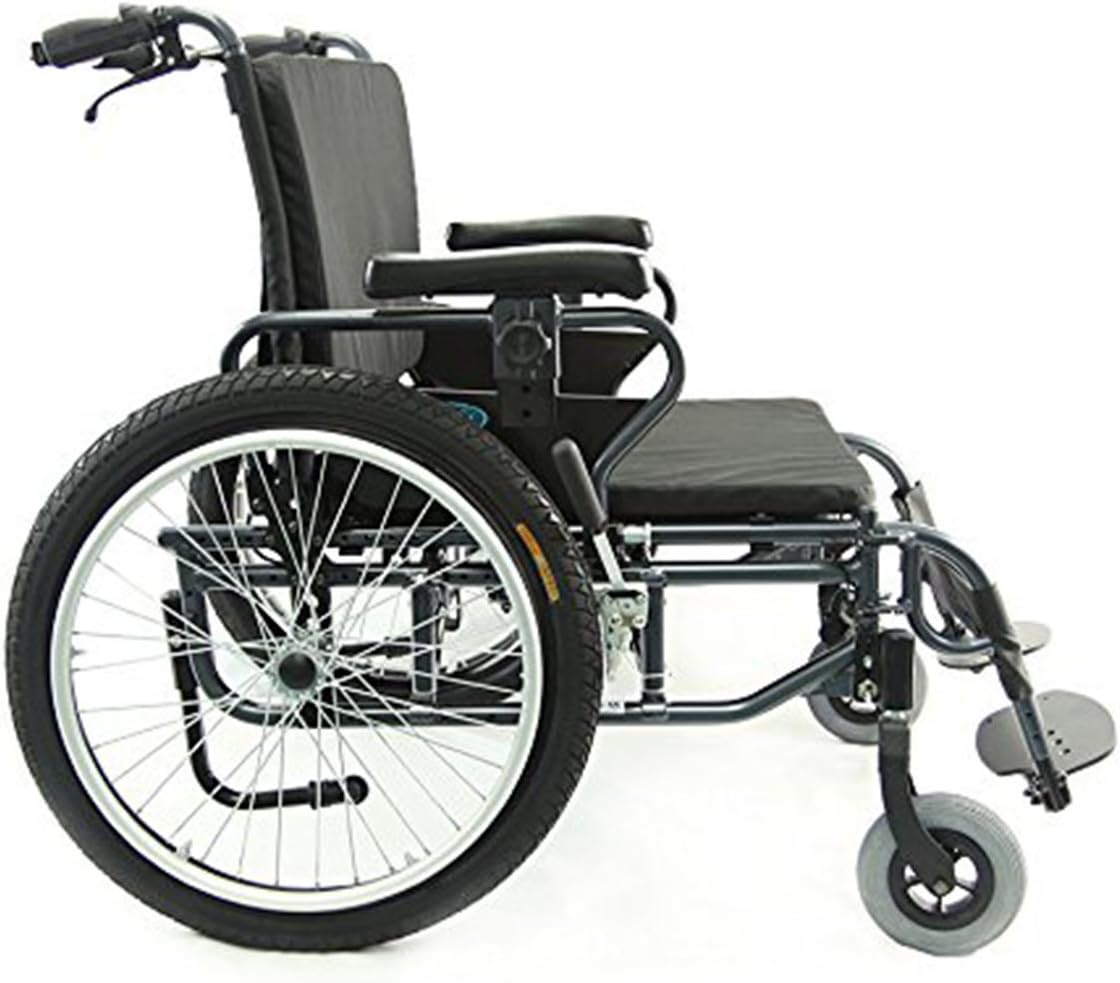 New Karman BT-10 ( KM-BT10-30W ) Foldable Wheelchair with Detachable Footrests, 30" Seat Width